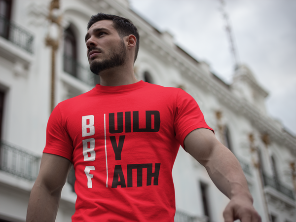 Build By faith feature T shirt